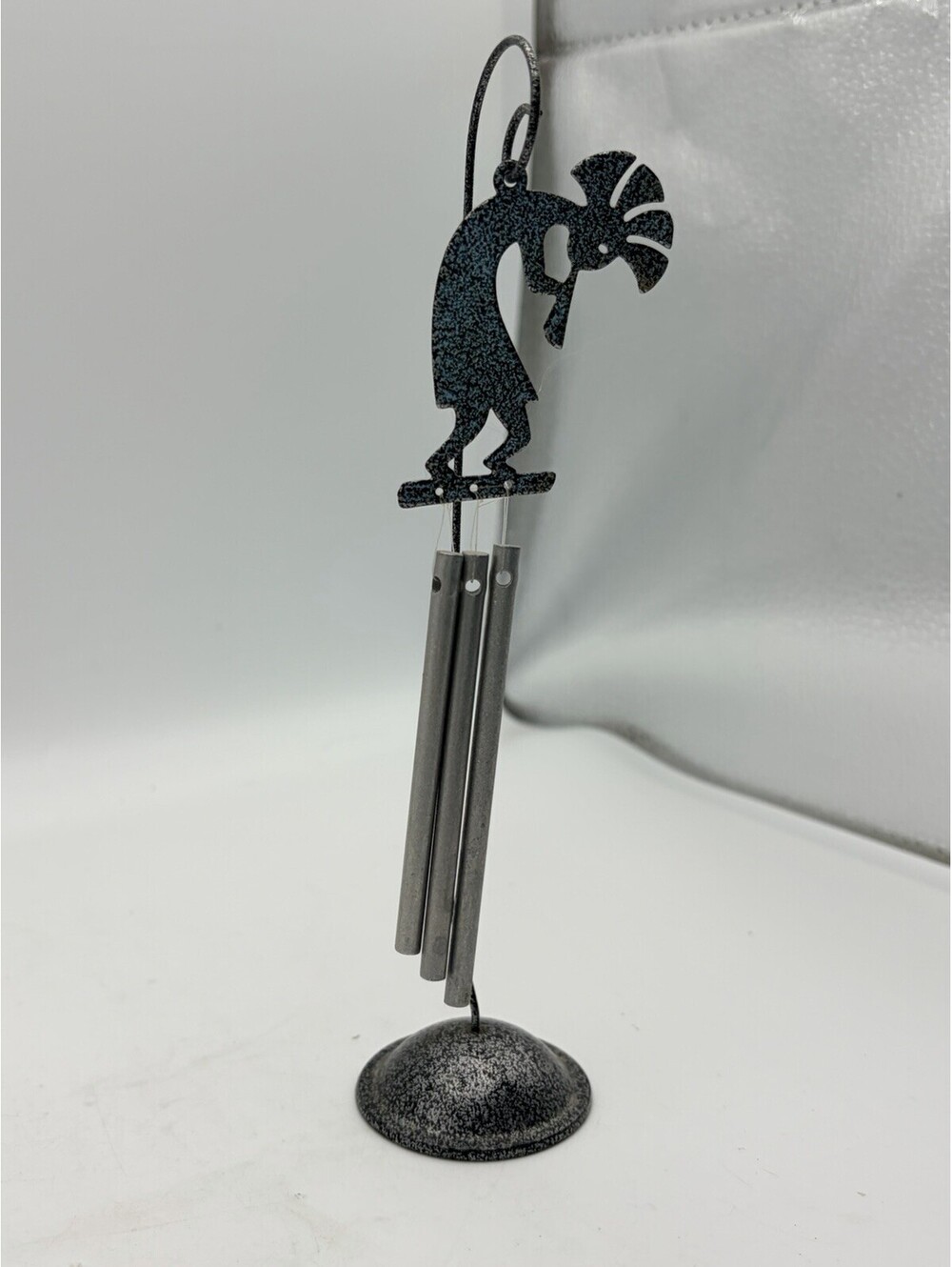 Vintage Jacob's Musical Wind Chimes Mini Metal Kokopelli On A Stand. 7.75.